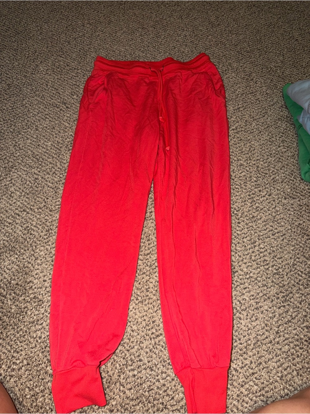 Sundry Coral-Red Drawstring Joggers
